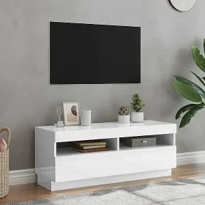 TV-Schrank mit LED-Leuchten Hochglanz-Weiß 100x35x40 cm Garantierte Lieferung