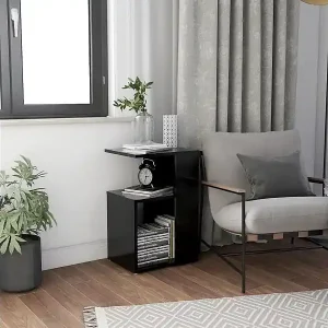 Beistelltisch Schwarz 36x30x56 cm Holzwerkstoff Zertifiziert