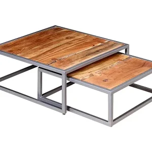 Aktuell 2-tlg. Couchtisch-Set Massivholz Akazie