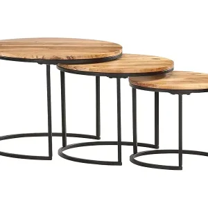 Satztische 3 Stk. Massivholz Akazie Aktuell