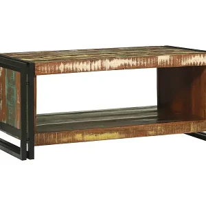 Couchtisch 90 x 50 x 38 cm Massives upgecyceltes Holz Preisknaller