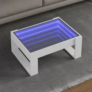 Couchtisch mit Infinity-LED Weiß 70x53x30 cm Nur Heute
