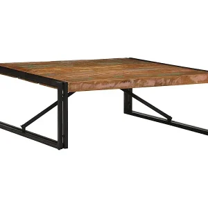 Couchtisch Mehrfarbig 100x100x35 cm Altholz Massivholz Angebot