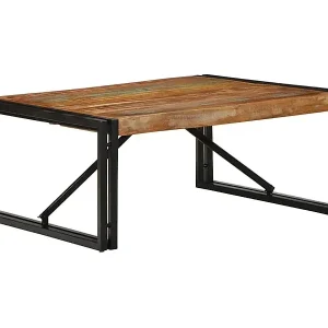 Günstig Couchtisch Mehrfarbig 80x80x35 cm Altholz Massivholz