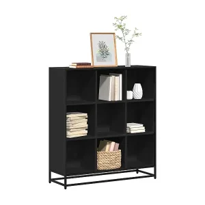 Bücherregal Schwarz 97,5x33x107,5 cm Holzwerkstoff und Metall Markenware