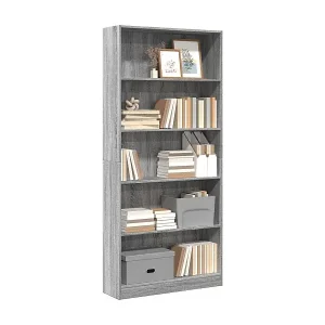 Bücherregal Grau Sonoma 80x24x176 cm Holzwerkstoff Billig