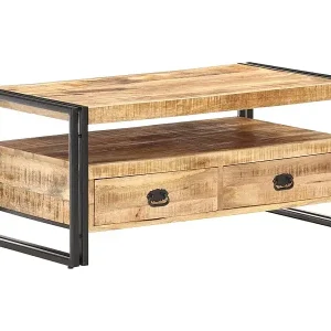 Direktkauf Couchtisch 100x55x45 cm Raues Mangoholz