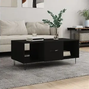 Couchtisch Schwarz 102x50x40 cm Holzwerkstoff Kostenfreie Lieferung