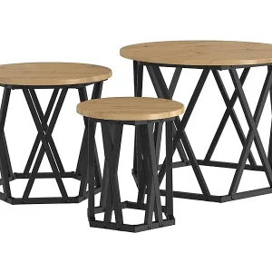 Zertifiziert Nesting Beistelltisch 3 pcs Artisan-Eiche SHL57399