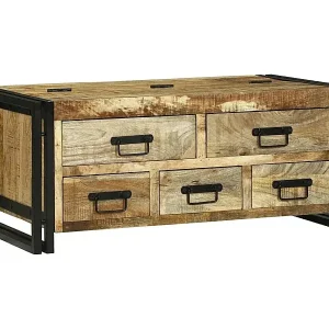 Couchtisch Braun 90 x 50 x 38 cm Massivholz Mango Beliebt