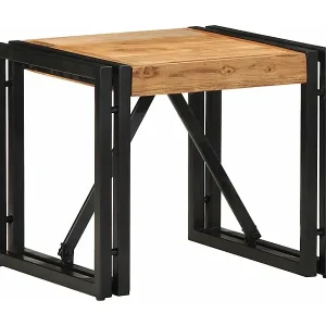 Couchtisch 40x40x35 cm Massivholz Akazie Preis Gesenkt