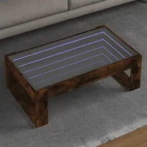Couchtisch mit Infinity-LED Räuchereiche 90x53x30 cm Ausverkauf