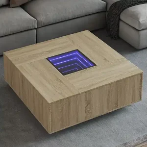 Top-Preis Couchtisch mit Infinity-LED Sonoma-Eiche 100x100x40 cm