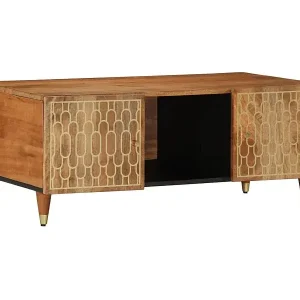 Couchtisch 100x54x40 cm Massivholz Mango Kostenloser Versand