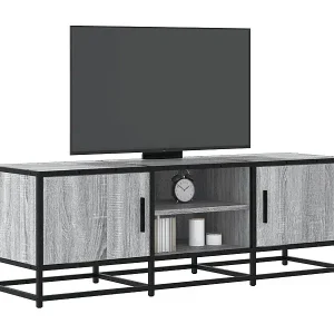 TV-Schrank Grau Sonoma 120x35x41 cm Holzwerkstoff und Metall Finale Aktion