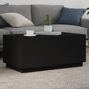 Abverkauf Couchtisch mit LED-Leuchten Schwarz 90x50x40 cm