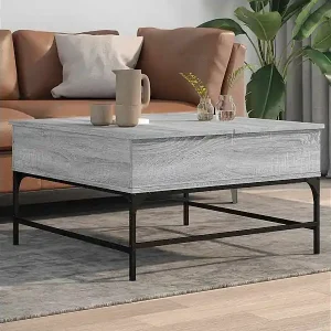 Couchtisch Grau Sonoma 80x80x45 cm Holzwerkstoff und Metall Highlight