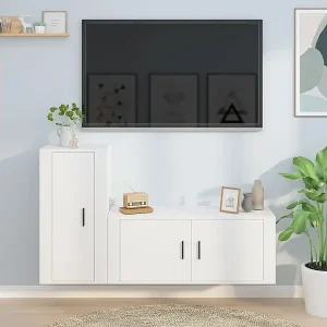 Angebot 2-tlg. TV-Schrank-Set Weiß Holzwerkstoff