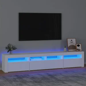 Gratis Versand TV-Schrank mit LED-Leuchten Weiß 210x35x40 cm