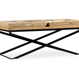 Garantierte Lieferung Couchtisch Mangoholz Massiv 110 x 55 x 42 cm