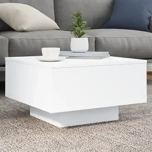 Couchtisch mit LED-Leuchten Weiß 55x55x31 cm Angebot