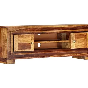 TV-Schrank 118 x 30 x 40 cm Massivholz Sichere Zahlung