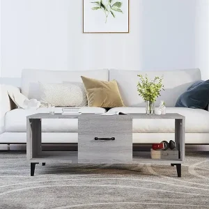 Garantierte Lieferung Couchtisch Grau Sonoma 102x50x40 cm Holzwerkstoff
