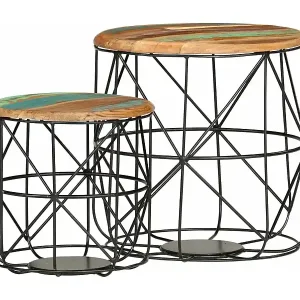 Couchtische 2 Stk. Altholz Massiv Nur Heute