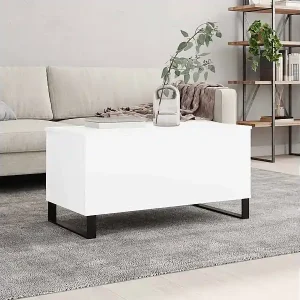 Begrenztes Angebot Couchtisch Weiß 90x44,5x45 cm Holzwerkstoff