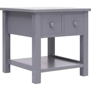 Beistelltisch Grau 40×40×40 cm Paulownia Holz Geprüft